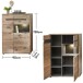 Glasvitrine >Bellano< in Viking Oak Dekor, MDF, Spannplatte - 90x128x38 (BxHxT)
