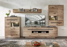 Wandboard >Bellano< in Viking Oak Dekor, Spannplatte - 185x25x22cm (BxHxT)