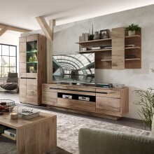 Wohnwand >Bellano< in Viking Oak Dekor, MDF,...