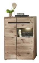 Wohnwand >Bellano< in Viking Oak Dekor, MDF, Spannplatte - 346x202x44cm (BxHxT)