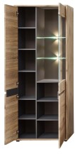 Wohnwand >Bellano< in Viking Oak Dekor, MDF, Spannplatte - 299x202x44cm (BxHxT)