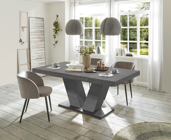 Kulissentisch >Komfort 2< ausziehbar bis 260cm, in graphit  - 160/260x76x90cm (BxHxT)