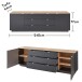 Lowboard >Core< in schwarz supermatt Dekor, MDF, Spannplatte - 240x77x44 (BxHxT)