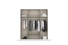 Drehtürenschrank >Davoa< in alpinweiß / Eiche Artisan / Spiegel - B/H/T: 181/210/54 cm