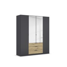 Drehtürenschrank >Davoa< in grau metallic /...