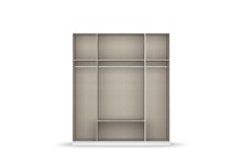 Drehtürenschrank >Davoa< in grau metallic / Eiche Artisan / Spiegel - B/H/T: 181/210/54 cm
