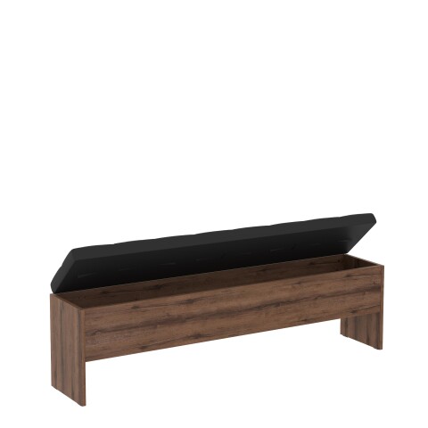 Sitzbank >Bellevue< in Schwarz Eiche/ Schlammeiche  - 165x54x34,8cm (BxHxT)