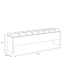 Sitzbank >Bellevue< in Schwarz Eiche/ Schlammeiche  - 165x54x34,8cm (BxHxT)