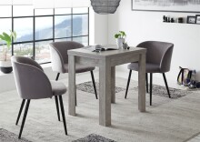 Kulissentisch >Monzi< (ausziehbar) in beton - 80x78x60cm (BxHxT)