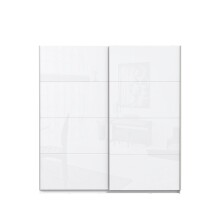 Schwebetürenschrank >Starlet Plus < in Weiß/ Weiß Glanz, 220,1x209,7x61,2cm B/H/T