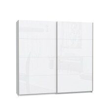 Schwebetürenschrank >Starlet Plus < in Weiß/ Weiß Glanz, 220,1x209,7x61,2cm B/H/T