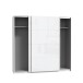 Schwebetürenschrank >Starlet Plus < in Weiß/ Weiß Glanz, 220,1x209,7x61,2cm B/H/T