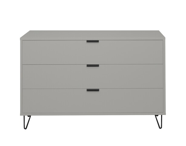 Schubkastenkommode >Bonnie< in kreidegrau matt lack - 119x80x45cm (BxHxT)