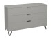 Schubkastenkommode >Bonnie< in kreidegrau matt lack - 119x80x45cm (BxHxT)