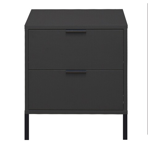 Nachtkommode >Bonnie< in anthrazit matt lack - 51x60x45cm (BxHxT)