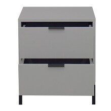 Nachtkommode >Bonnie< in kreidegrau matt lack - 51x60x45cm (BxHxT)
