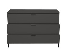Schubkastenkommode >Bonnie< in anthrazit matt lack - 119x80x45cm (BxHxT)