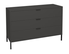 Schubkastenkommode >Bonnie< in anthrazit matt lack - 119x80x45cm (BxHxT)
