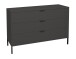 Schubkastenkommode >Bonnie< in anthrazit matt lack - 119x80x45cm (BxHxT)