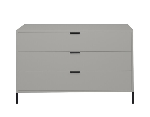 Schubkastenkommode >Bonnie< in kreidegrau matt lack - 119x80x45cm (BxHxT)