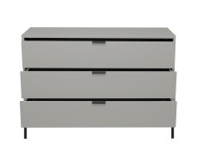 Schubkastenkommode >Bonnie< in kreidegrau matt lack - 119x80x45cm (BxHxT)