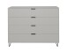 Schubkastenkommode >Bonnie< in kreidegrau matt lack - 119x101x45cm (BxHxT)