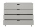 Schubkastenkommode >Bonnie< in kreidegrau matt lack - 119x101x45cm (BxHxT)