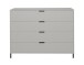 Schubkastenkommode >Bonnie< in kreidegrau matt lack - 119x101x45cm (BxHxT)