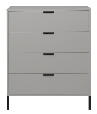 Kommode >Bonnie< in kreidegrau matt lack - 81x100x45cm (BxHxT)