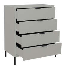 Kommode >Bonnie< in kreidegrau matt lack - 81x100x45cm (BxHxT)