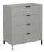 Kommode >Bonnie< in kreidegrau matt lack - 81x100x45cm (BxHxT)