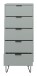 Hochkommode >Bonnie< in pine green matt lack - 51x121x45cm (BxHxT)