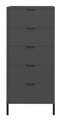Hochkommode >Bonnie< in anthrazit matt lack - 51x121x45cm (BxHxT)