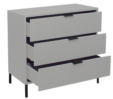 Kommode >Bonnie< in kreidegrau matt lack - 81x80x45cm (BxHxT)
