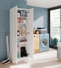 Mehrzweckschrank >Cupboard< in Weiß - 59x180x37 (BxHxT)