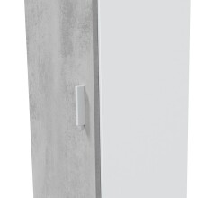 Mehrzweckschrank >Tidy< in Weiß / Beton Grau - 41x182x37 (BxHxT)