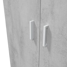 Mehrzweckschrank >Tidy< in Weiß / Beton Grau - 80x182x37 (BxHxT)