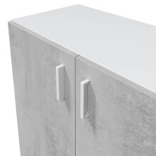 Mehrzweckschrank >Tidy< in Weiß / Beton Grau - 80x92x37 (BxHxT)