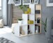 Stufenregal >Step< in Kanda-Eiche / Artik-Weiß - 108x110x28 (BxHxT)