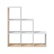 Stufenregal >Step< in Kanda-Eiche / Artik-Weiß - 108x110x28 (BxHxT)
