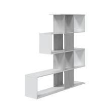 Raumteiler >Zig Zag< in Artik-Weiß / Beton Grau - 145x145x28 (BxHxT)