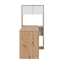 Schreibtisch >Duo< in Nodi-Eiche / Artik-Weiß - 108x140x70 (BxHxT)