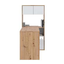 Schreibtisch >Duo< in Nodi-Eiche / Artik-Weiß - 108x140x70 (BxHxT)