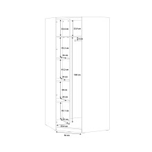 Eckkleiderschrank >CADIXO< in Sonoma Eiche - 94,2x212,9x94,2cm (BxHxT)