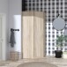 Eckkleiderschrank >CADIXO< in Sonoma Eiche - 94,2x212,9x94,2cm (BxHxT)