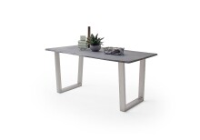 Baumkantentisch >Calabria< in Akazie grau lackiert - 180x76,5x90 (BxHxT)