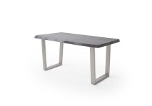 Baumkantentisch >Calabria< in Akazie grau lackiert - 200x79,5x100 (BxHxT)