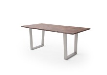 Baumkantentisch >Calabria< in Akazie walnussfarbig - 160x76,5x90 (BxHxT)