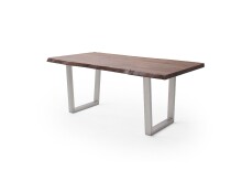 Baumkantentisch >Calabria< in Akazie walnussfarbig - 240x79,5x100 (BxHxT)