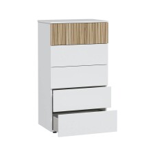 Kommode >Ethna< in Artik-Weiß/Natur  - 61x109x40 (BxHxT)